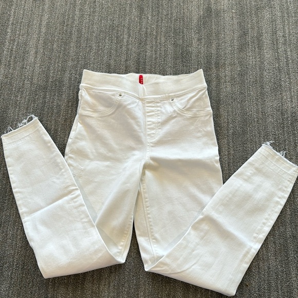 SPANX White Distressed Skinny Jeans - Picture 3 of 9